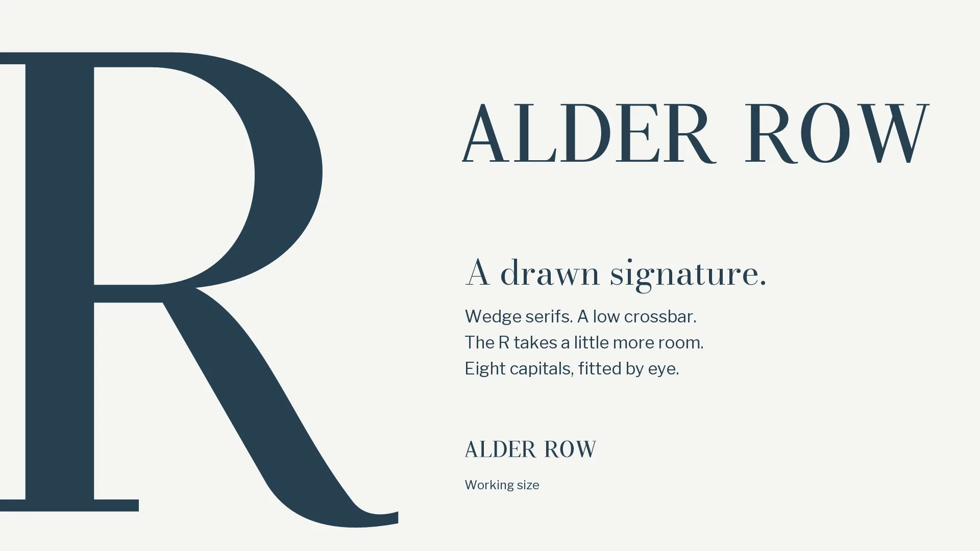 Drawn Roman wordmark and letter details