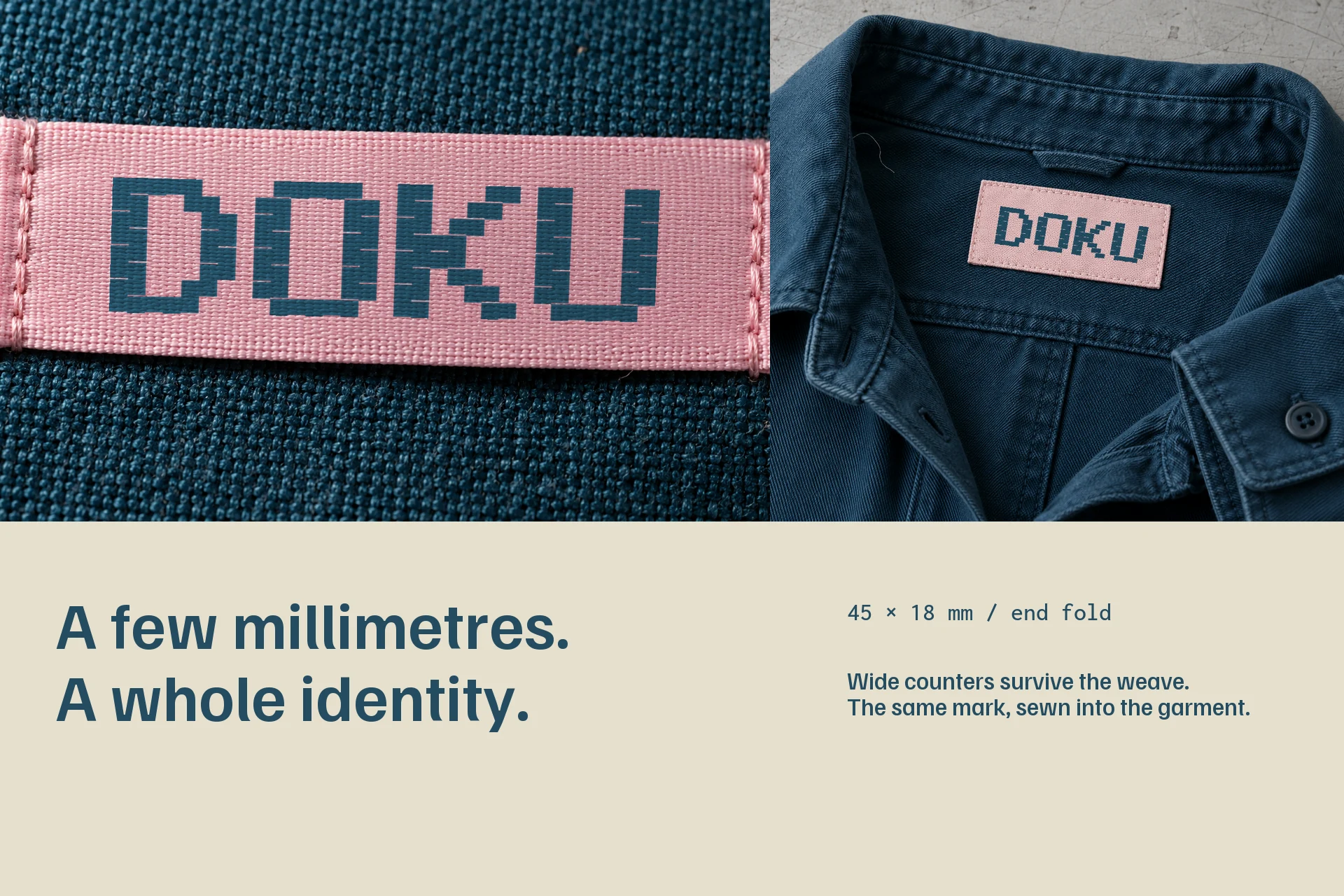 Macro label and garment label at different scales