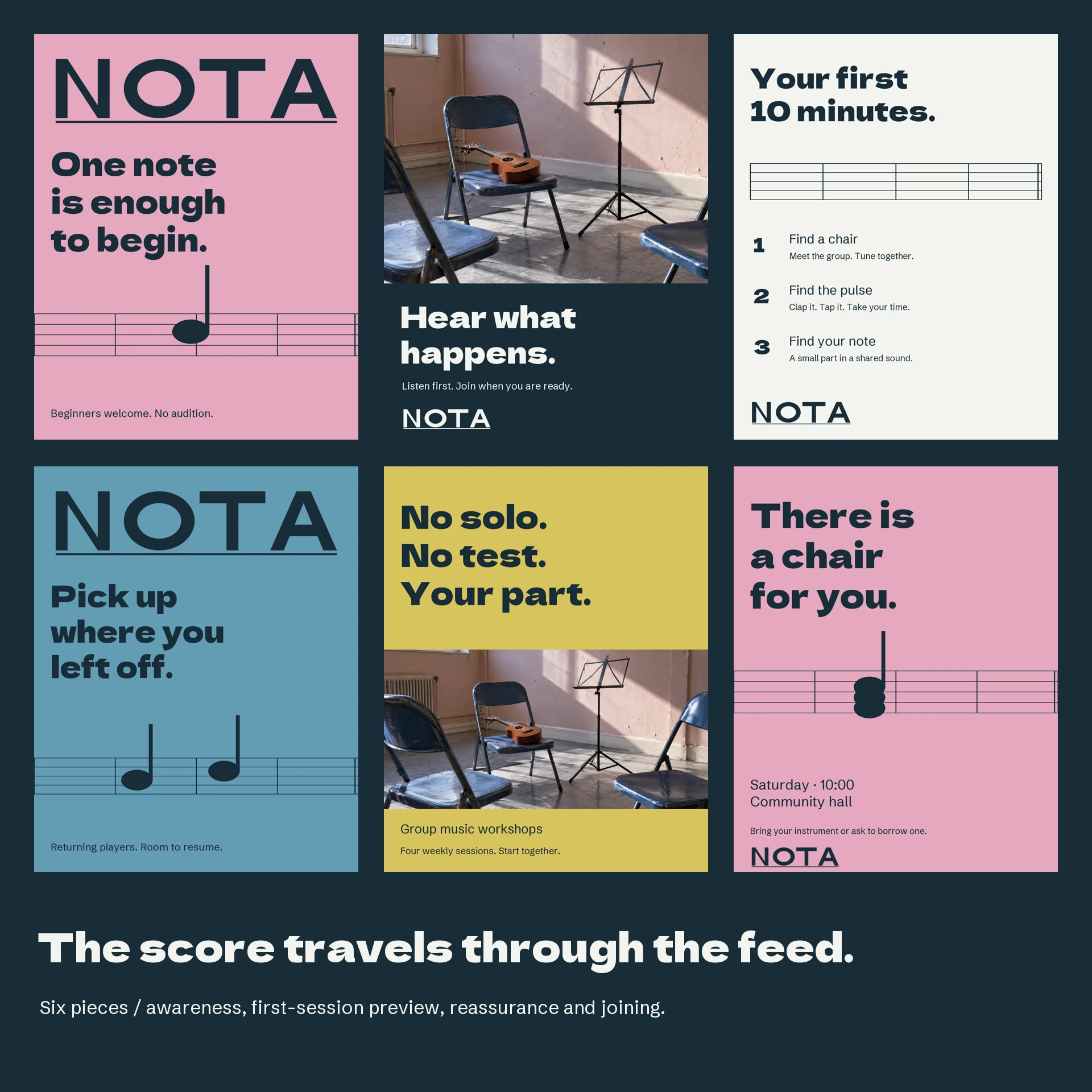 Six portrait social pieces for the NOTA campaign