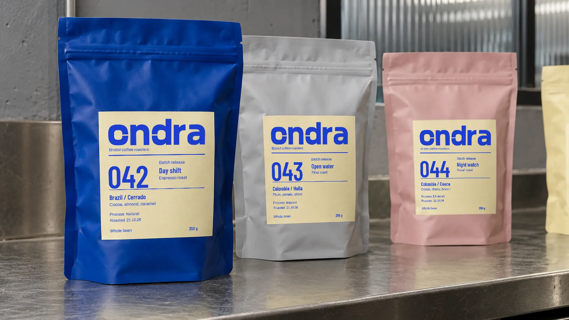 Retail coffee bag range