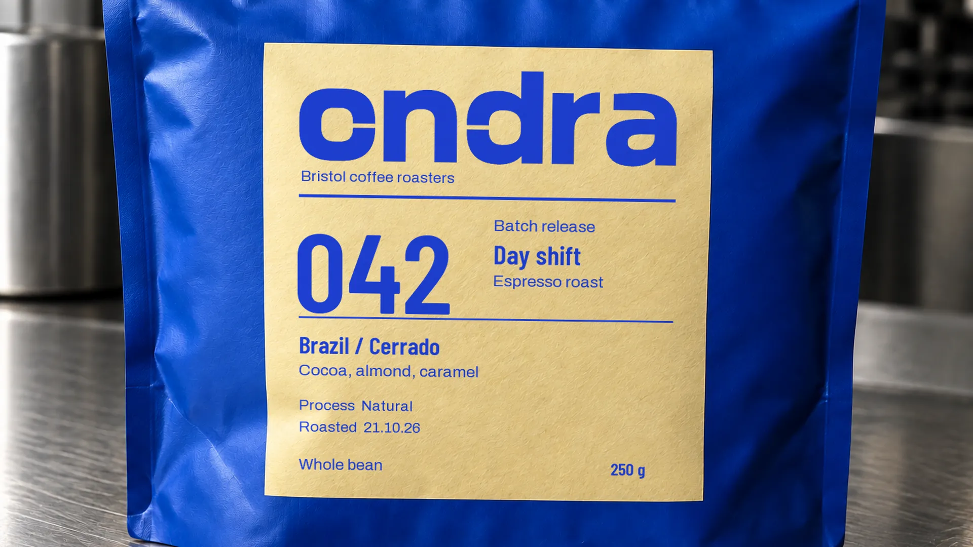 Close view of the batch label
