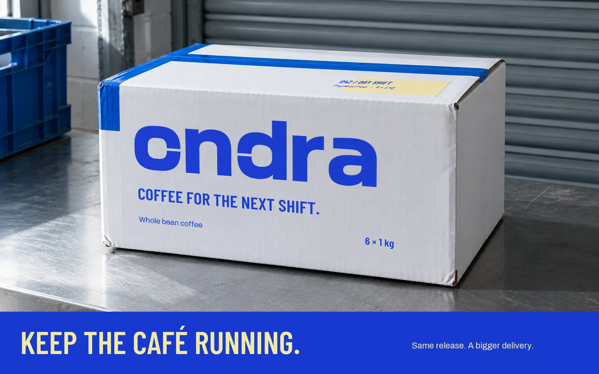 Café delivery carton and wholesale materials