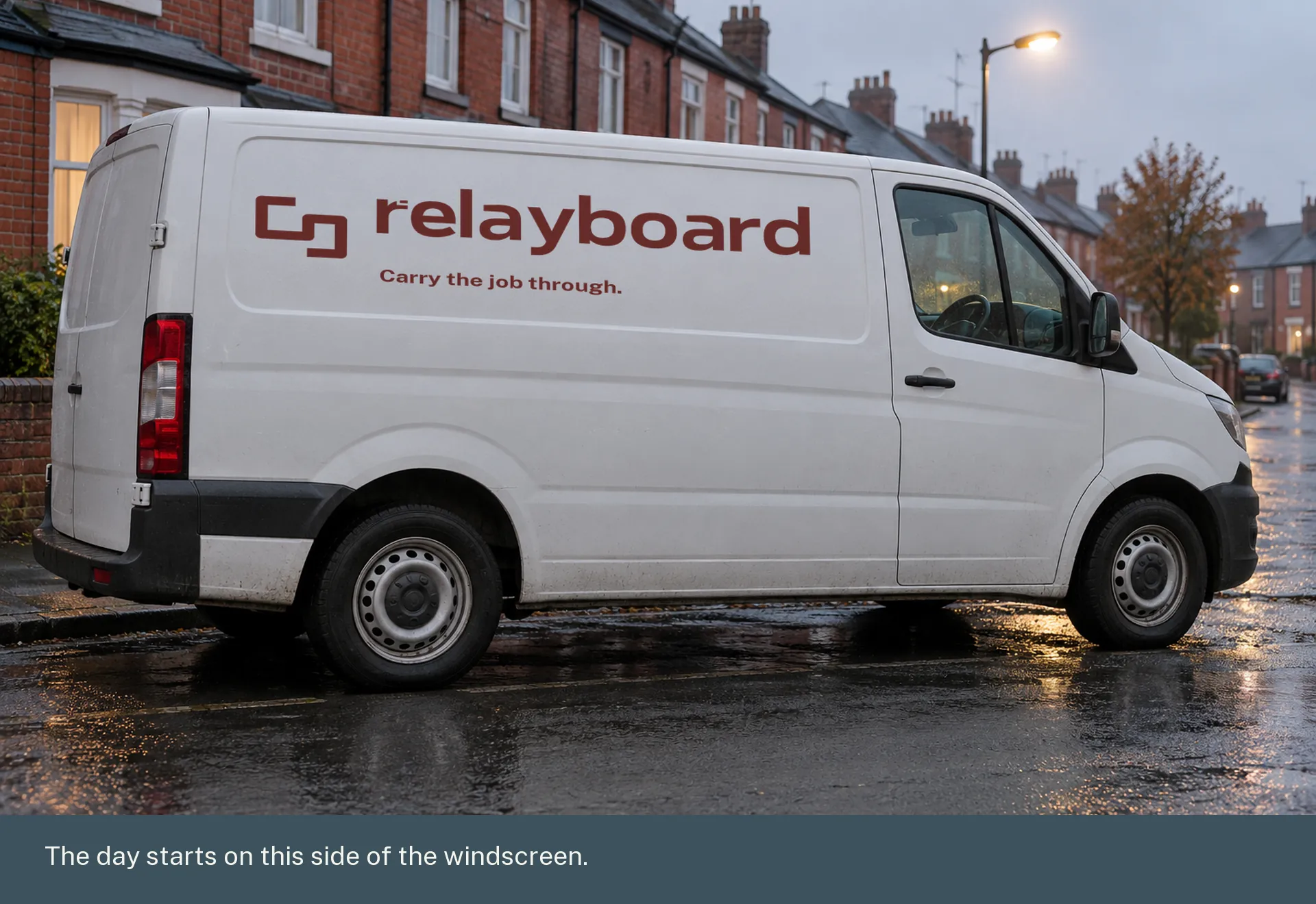 Relayboard livery on a panel van